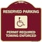Signmission Reserved Parking Permit Required Towing Enforced Heavy-Gauge Aluminum Sign, 18" x 18", BU-1818-23057 A-DES-BU-1818-23057 - alternate 1